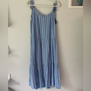 Blue Striped Maxi Dress